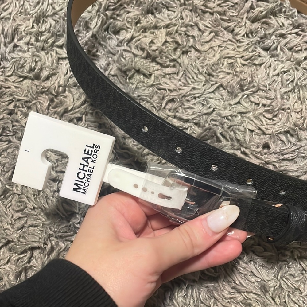 Michael Kors Black logo belt NEVER WORN